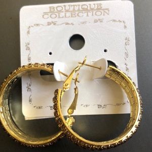 Small Gold Rhinestone Hoops